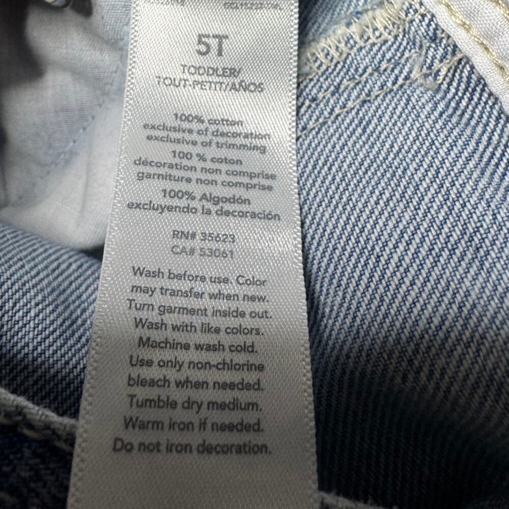 OshKosh B'gosh Pink Hearts Denim Overalls Size 5T - Picture 10 of 11